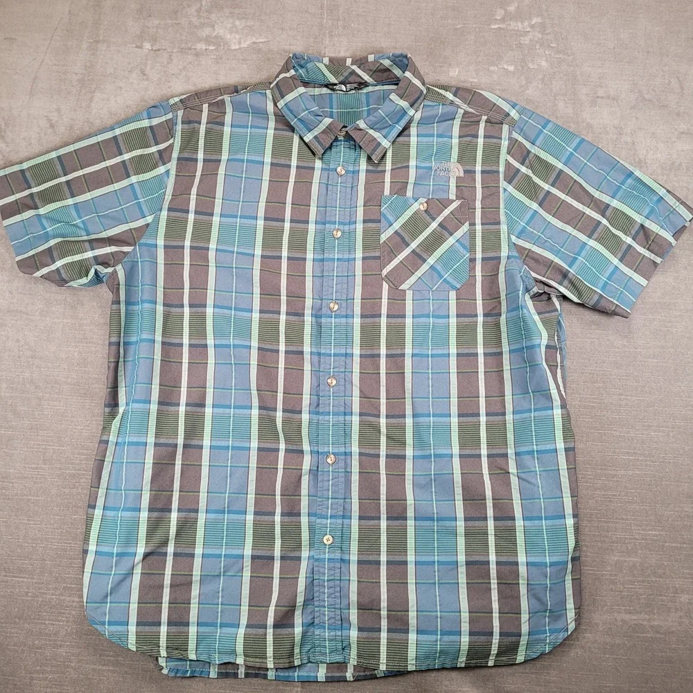 The North Face Mens Plaid Short Sleeve Button Up Shirt XXL‎